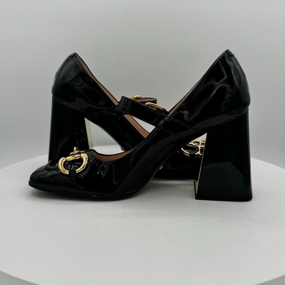NEW GUCCI Lady Horsebit Patent Mid-Heel Mary Jane Pumps SZ EU 40 CLR Black - Picture 4 of 14